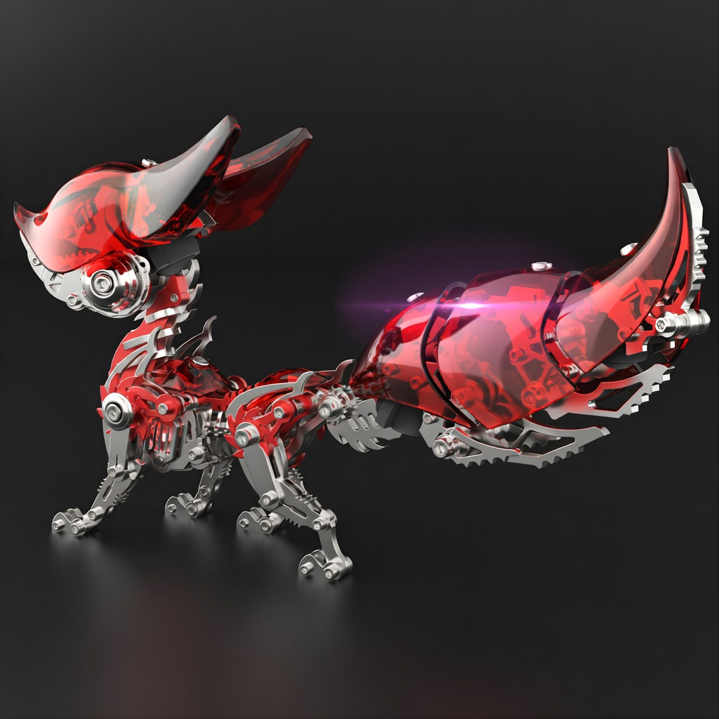 Unleash the Fierce Guardian Spirit: The "Fox" 3D Metal Mechanical Model Kit