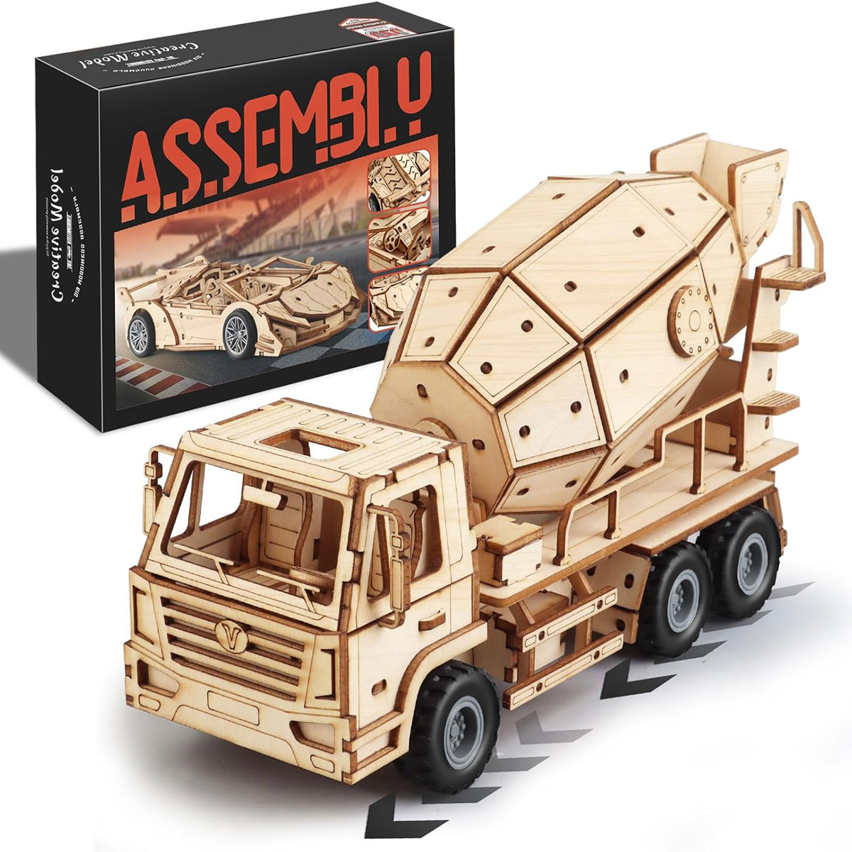 3D Wooden Puzzles Cement Mixer Truck