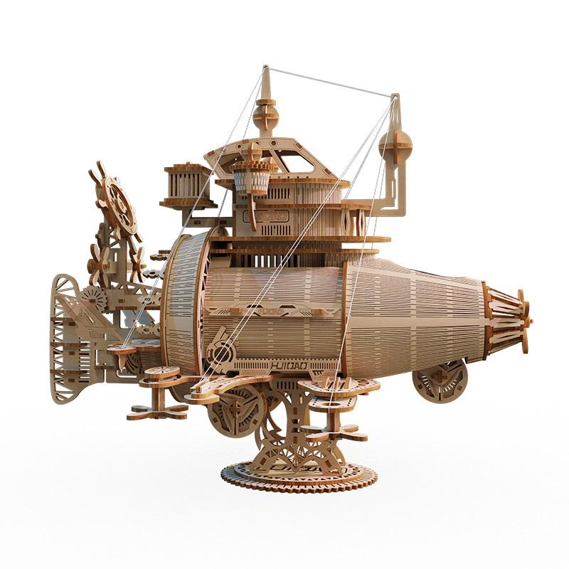 Stellar Voyager 3D Wooden Assembly Model | Steampunk Airship