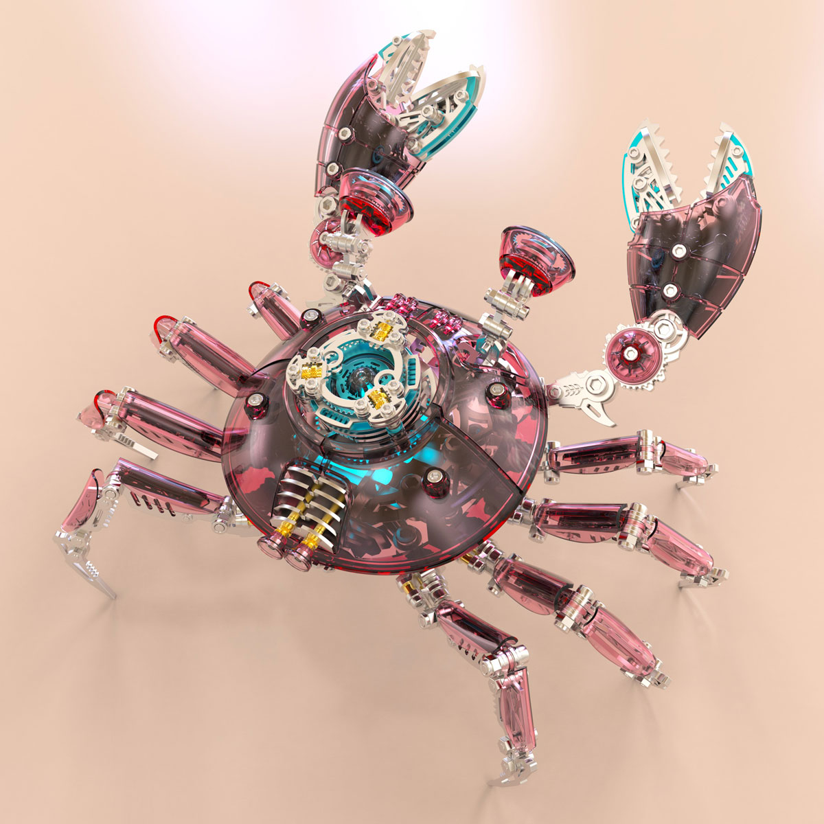 Metal Claw Sentinel: The "Crab" 3D Metal Mechanical Model