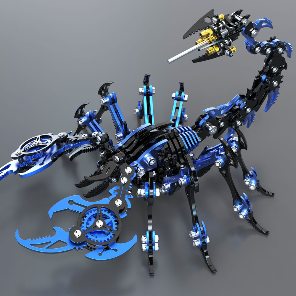 Unleash the Ironclad Stalker: The "Scorpion" 3D Metal Mechanical Model Kit
