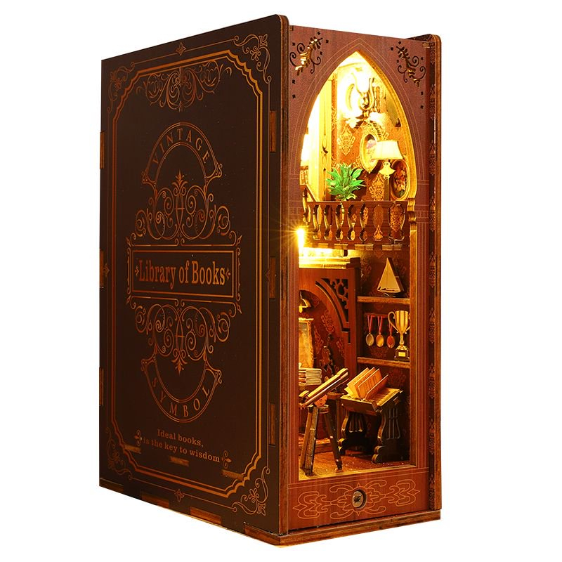Classic Library 3D Wooden Bookend Set