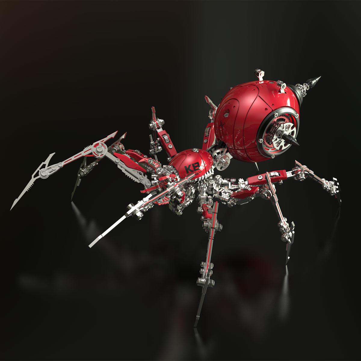 Mechanical Weaver: Precision Spider 3D Metal Model
