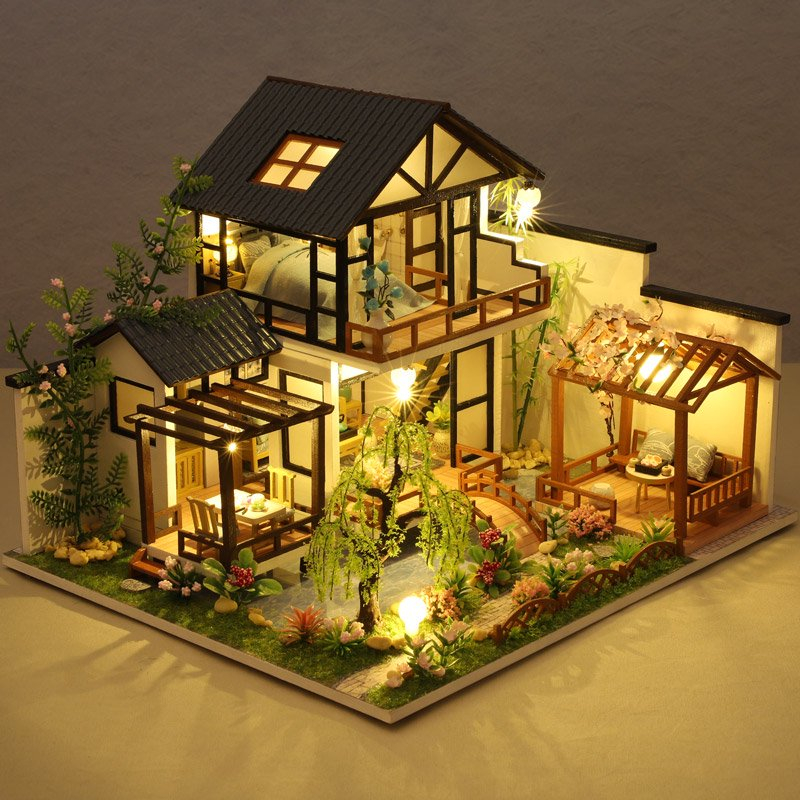 Bamboo Creek Retreat 3D Wooden Micro House – A Serene Waterside Escape - Image 2