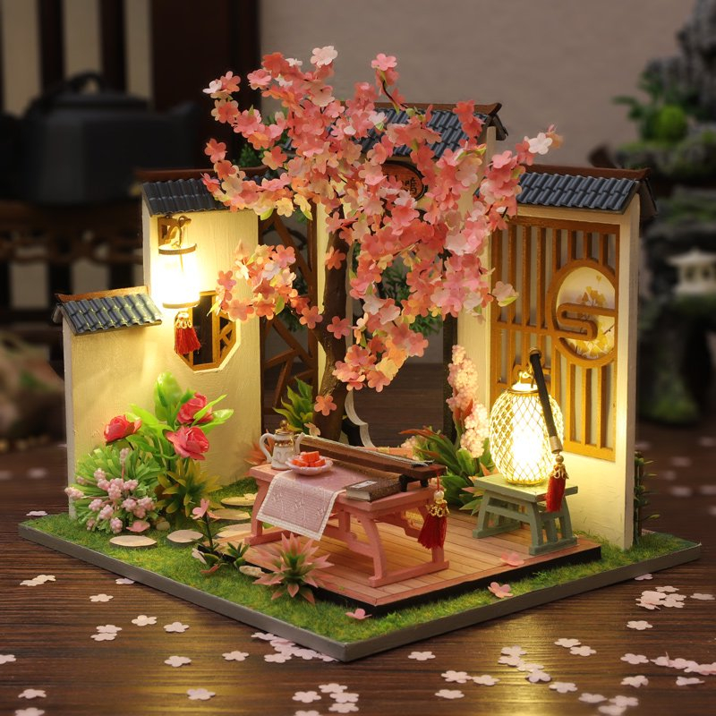 Harmonious Duet 3D Wooden Micro House – A Romantic Miniature of Love and Melody - Image 3