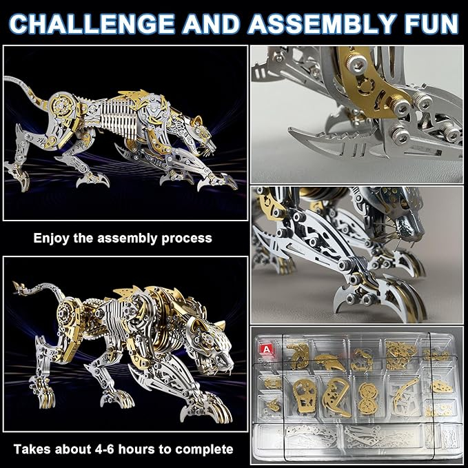 Leopard 3D Metal Puzzle for Adults and Teens, Mechanical Assembly Models - Image 5