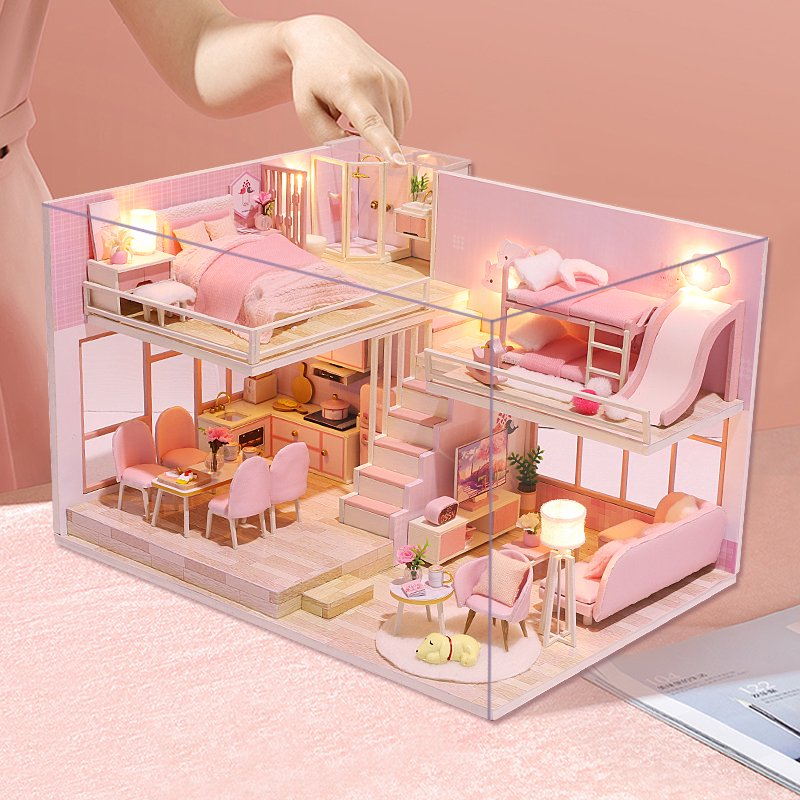 Pink Sweetheart 3D Wooden Micro House – A Delightful Dream in Blush and Beauty - Image 4