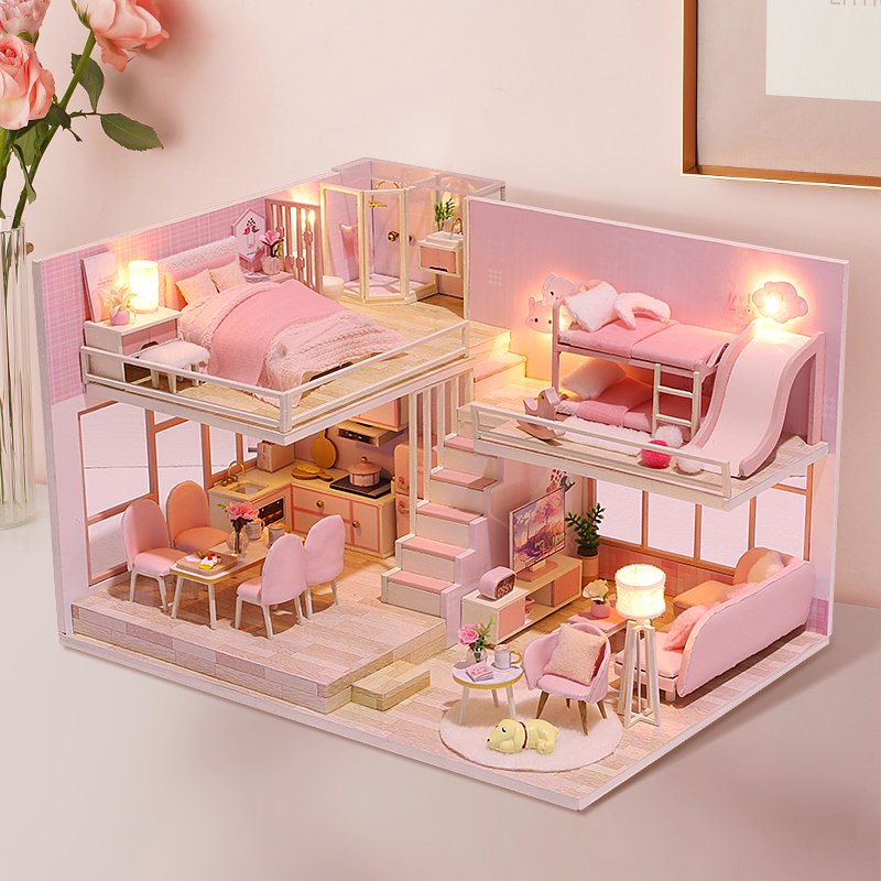 Pink Sweetheart 3D Wooden Micro House – A Delightful Dream in Blush and Beauty - Image 2